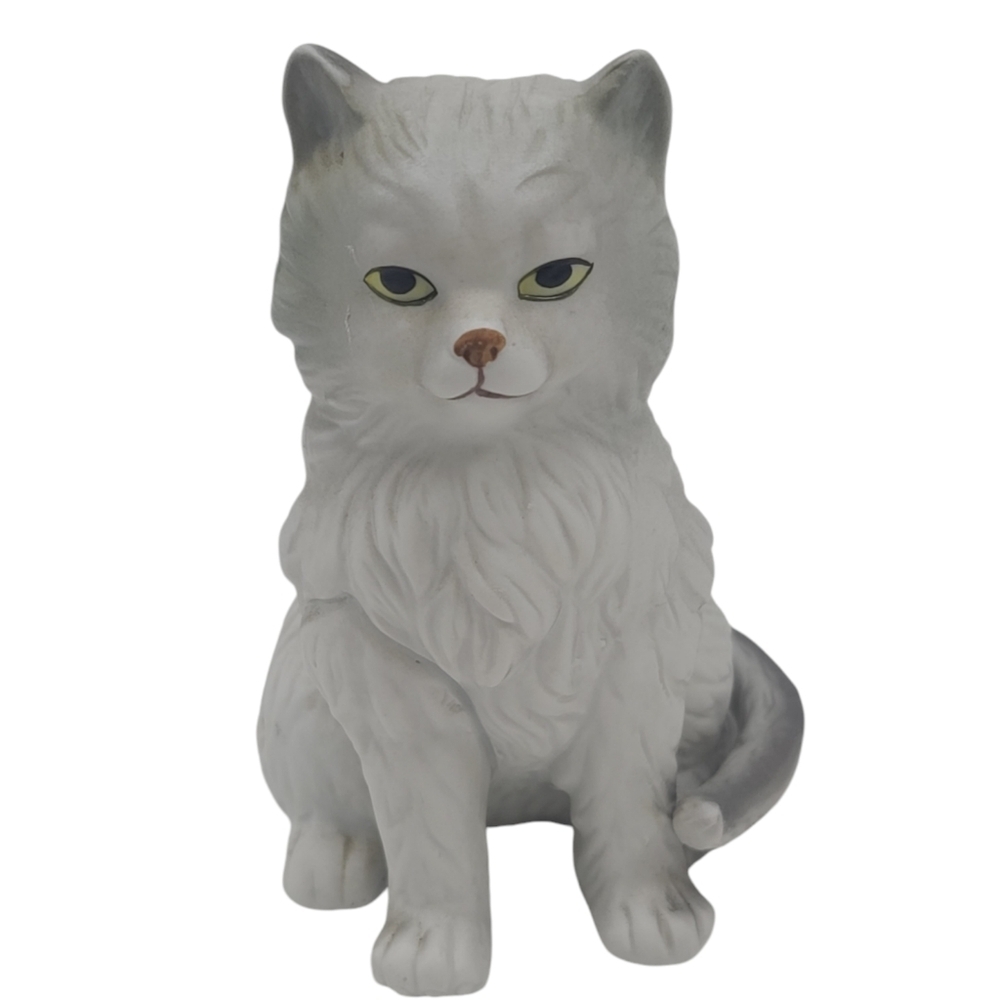 Cat kitty kitten Persian ceramic figurine art